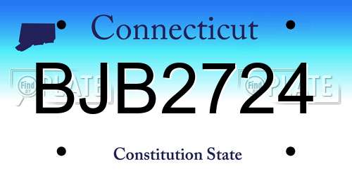 BJB2724 Connecticut License Plate