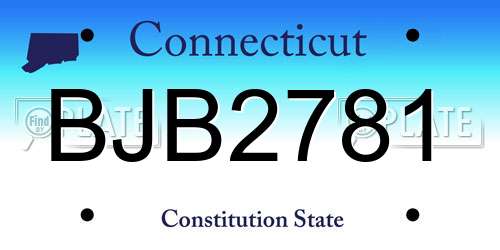 BJB2781 Connecticut License Plate