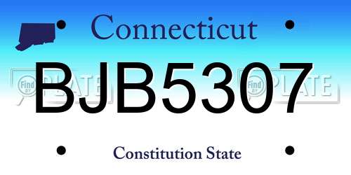 BJB5307 Connecticut License Plate