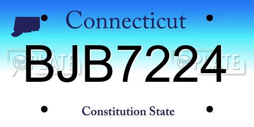 BJB7224 Connecticut License Plate
