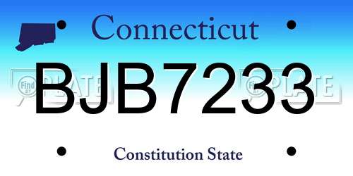 BJB7233 Connecticut License Plate