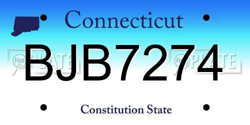 BJB7274 Connecticut License Plate
