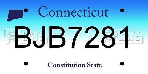 BJB7281 Connecticut License Plate
