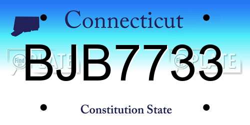 BJB7733 Connecticut License Plate