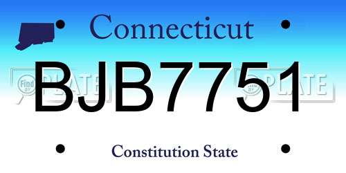 BJB7751 Connecticut License Plate