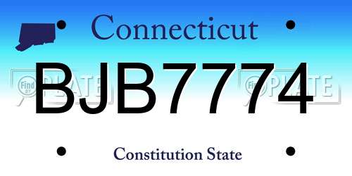 BJB7774 Connecticut License Plate