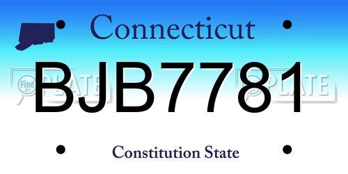 BJB7781 Connecticut License Plate