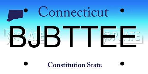 BJBTTEE Connecticut License Plate