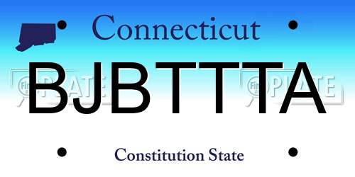 BJBTTTA Connecticut License Plate