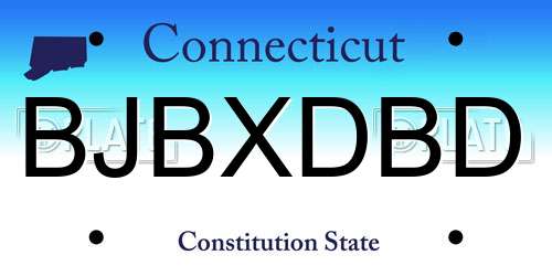 BJBXDBD Connecticut License Plate