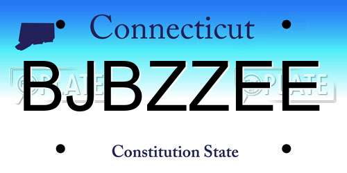BJBZZEE Connecticut License Plate