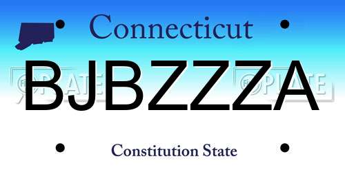 BJBZZZA Connecticut License Plate