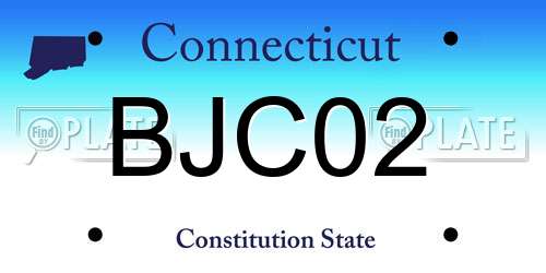BJC02 Connecticut License Plate