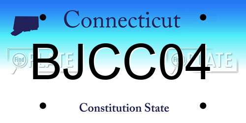 BJCC04 Connecticut License Plate