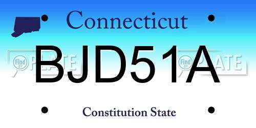 BJD51A Connecticut License Plate