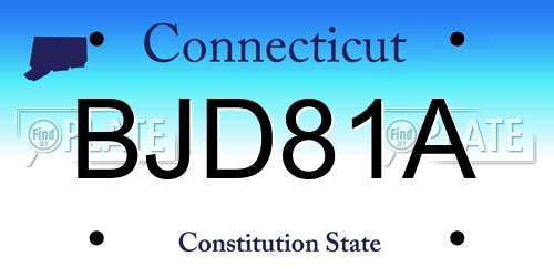BJD81A Connecticut License Plate