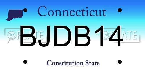 BJDB14 Connecticut License Plate