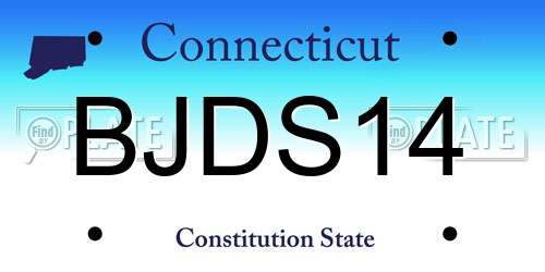 BJDS14 Connecticut License Plate