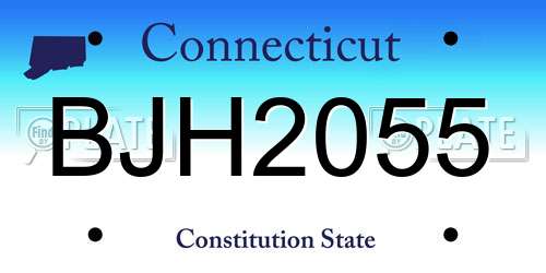 BJH2055 Connecticut License Plate