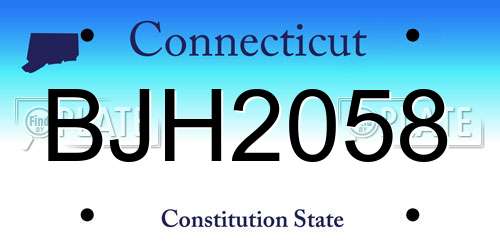 BJH2058 Connecticut License Plate