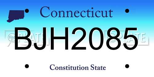 BJH2085 Connecticut License Plate