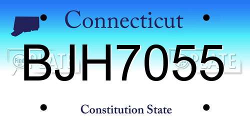 BJH7055 Connecticut License Plate