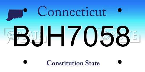 BJH7058 Connecticut License Plate
