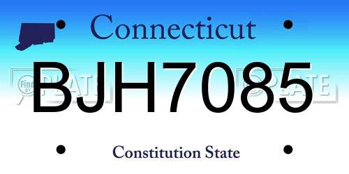 BJH7085 Connecticut License Plate