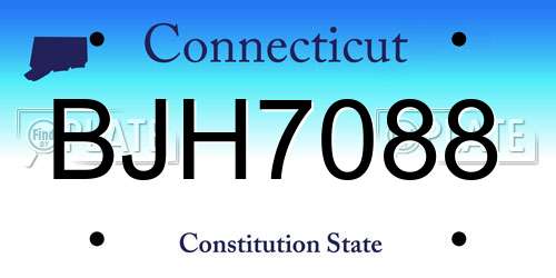 BJH7088 Connecticut License Plate