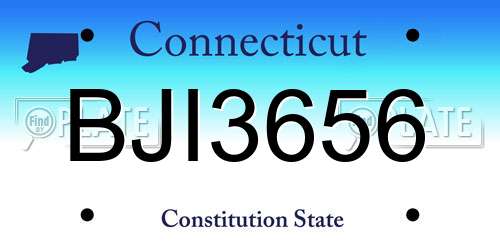 BJI3656 Connecticut License Plate