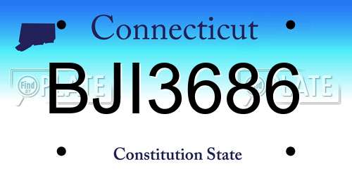BJI3686 Connecticut License Plate