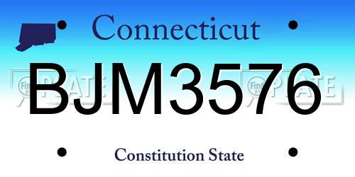 BJM3576 Connecticut License Plate