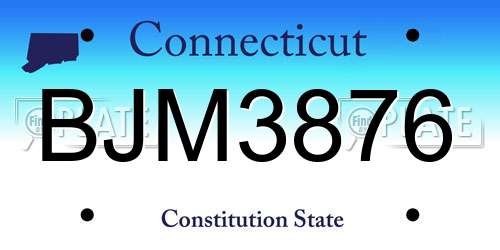 BJM3876 Connecticut License Plate
