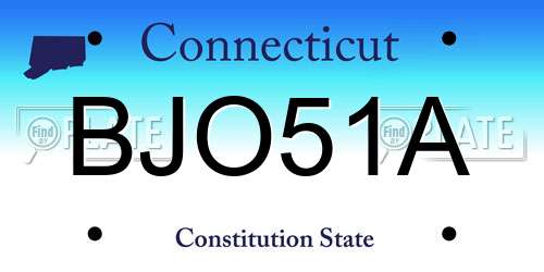 BJO51A Connecticut License Plate