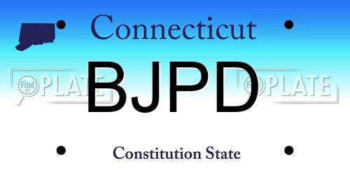 BJPD Connecticut License Plate