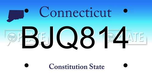 BJQ814 Connecticut License Plate