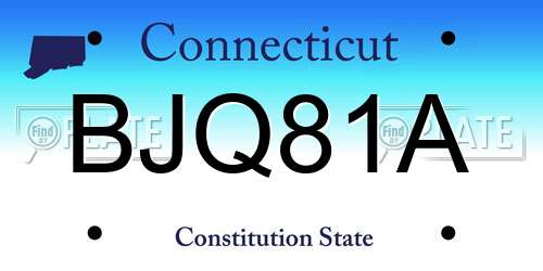 BJQ81A Connecticut License Plate