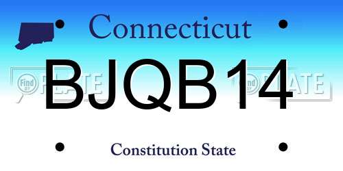 BJQB14 Connecticut License Plate