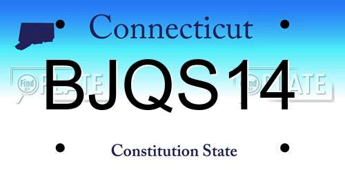 BJQS14 Connecticut License Plate