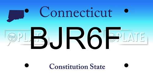 BJR6F Connecticut License Plate
