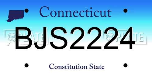 BJS2224 Connecticut License Plate