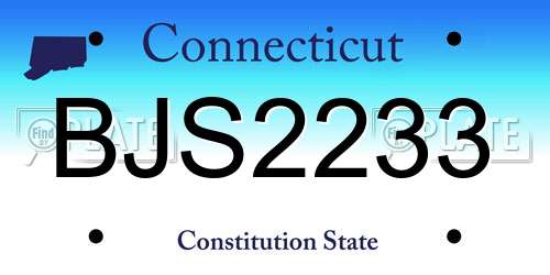 BJS2233 Connecticut License Plate