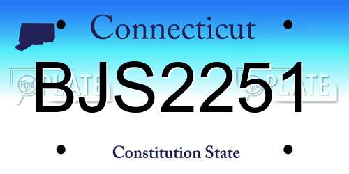 BJS2251 Connecticut License Plate