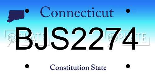 BJS2274 Connecticut License Plate