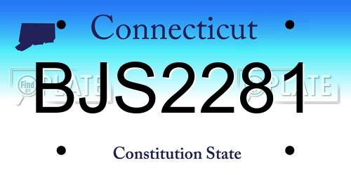 BJS2281 Connecticut License Plate