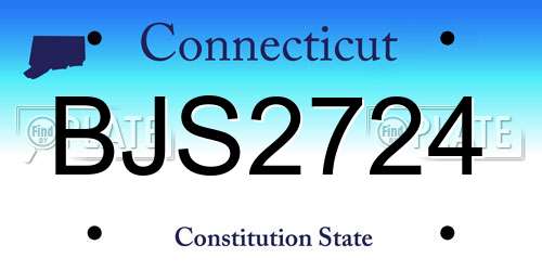BJS2724 Connecticut License Plate