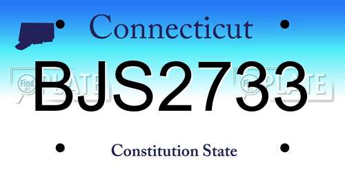 BJS2733 Connecticut License Plate
