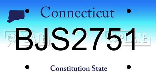 BJS2751 Connecticut License Plate