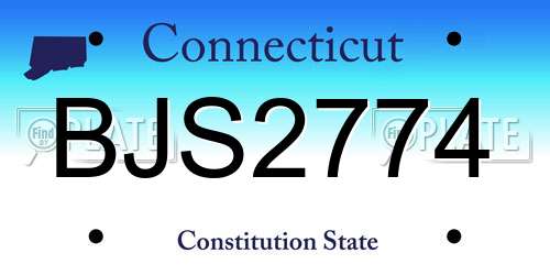 BJS2774 Connecticut License Plate