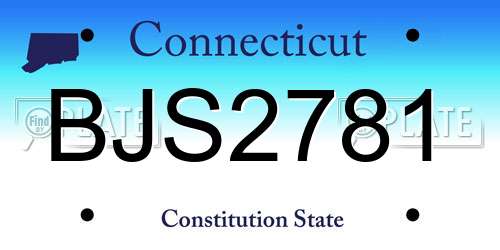 BJS2781 Connecticut License Plate